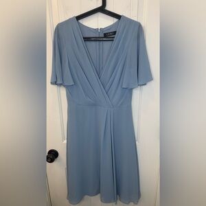 Lauren Ralph Lauren Blue Flutter Sleeve Georgette Dress Size 4